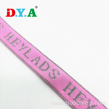 Customized Logo Metallic Jacquard Knitted Polyester Webbing